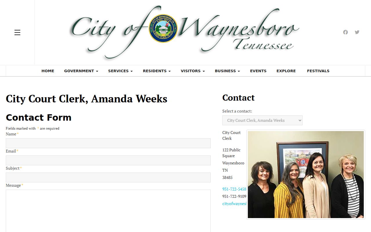 Waynesboro court records and City Court Clerk contact route