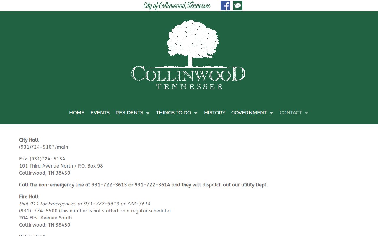 Collinwood court records and City Hall directory contacts